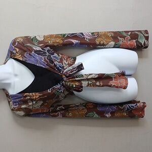 Floral Tie-Front Women Top Bohemian